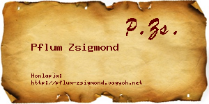 Pflum Zsigmond névjegykártya